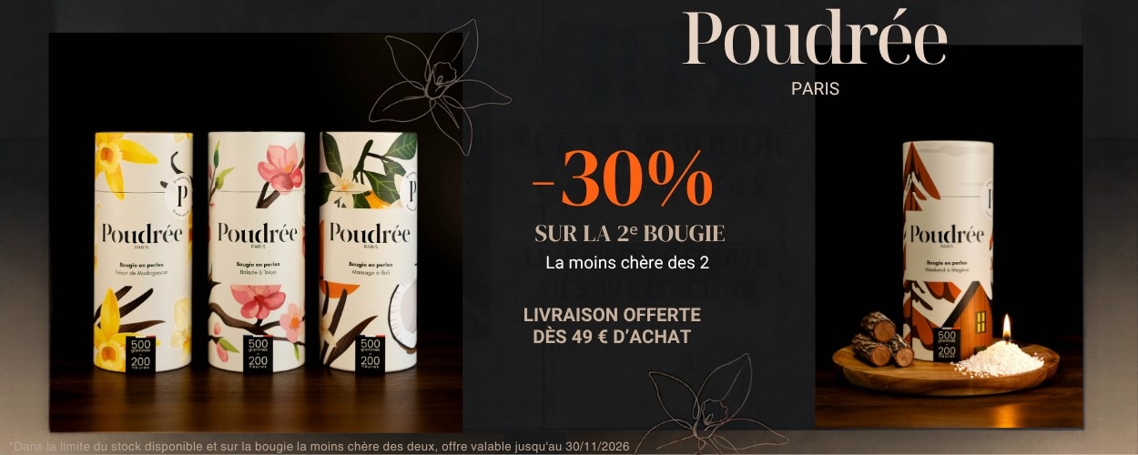 Offre Poudr&eacute;e Paris Bougie Perles